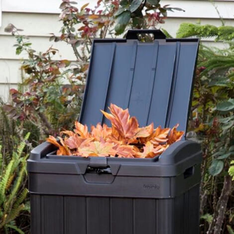 Keter Baltimore poubelle en plastique 125L, 87,4 x 41 x 41 cm, Noir (236997)