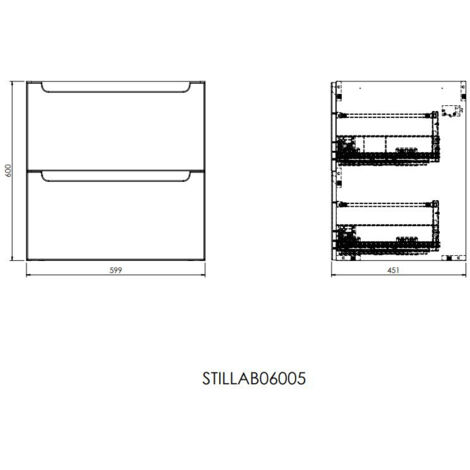 Naturel Mobile bagno supplementare Naturel Stilla 60x60x45 cm bianco (STILLAB06005)