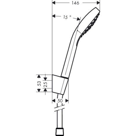 Hansgrohe Set doccetta Croma Select S a 1 getto con supporto a parete e flessibile doccia da 125 cm (26420400)