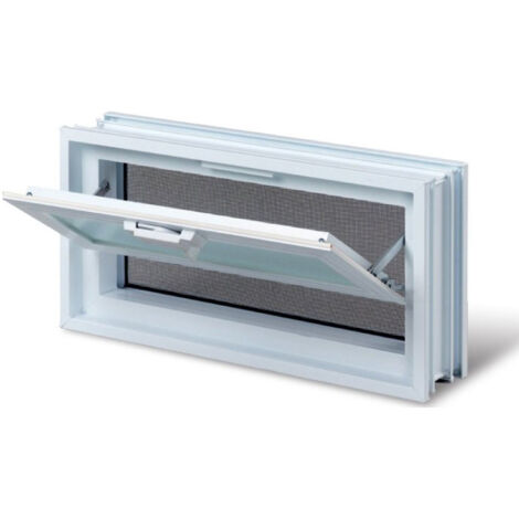 Glassblocks Finestra di ventilazione per vetrocemento 38x19 cm, bianco (GBMR3819)