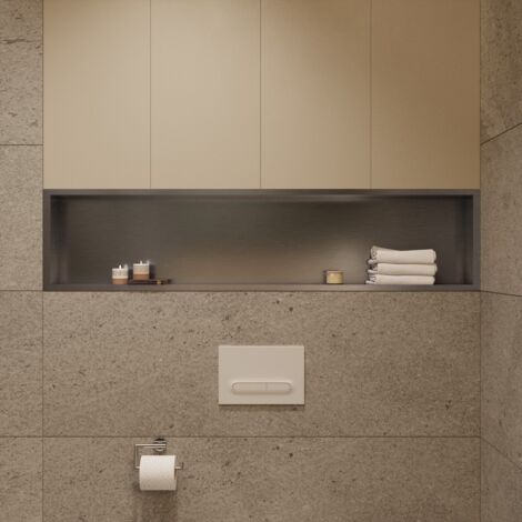 Swiss Aqua Technologies Nicchia per doccia da incasso Aurum, acciaio inox 304, 120x28x10cm, cromo spazzolato (SATAURN12128BS)