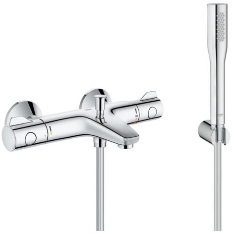 Grohe Set vasca/doccia Grohtherm 800 miscelatore termostatico + doccetta a bastone 1 getto Euphoria Cosmopolitan, Cromo (34569000-Euph