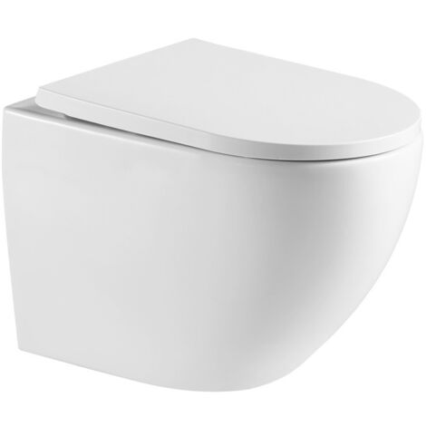 Swiss Aqua Technologies WC sospeso senza brida con fissaggi invisibili + sedile SoftClose (SAT67010RREXP)