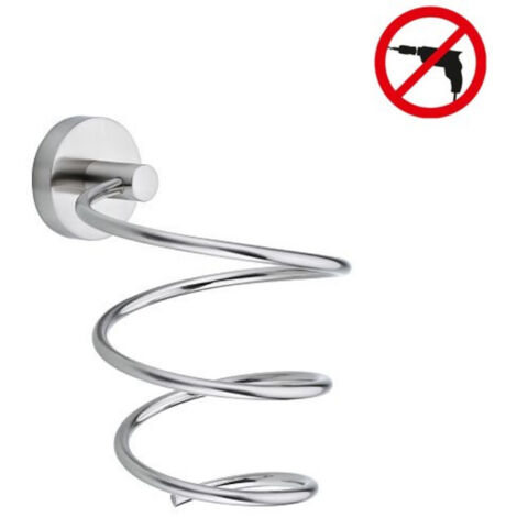 Porta Asciugacapelli Senza Foratura HELLA - Acciaio Carbonio, Adesivo, Con Gancio Per Cavi, Portata 10kg - Foto 9