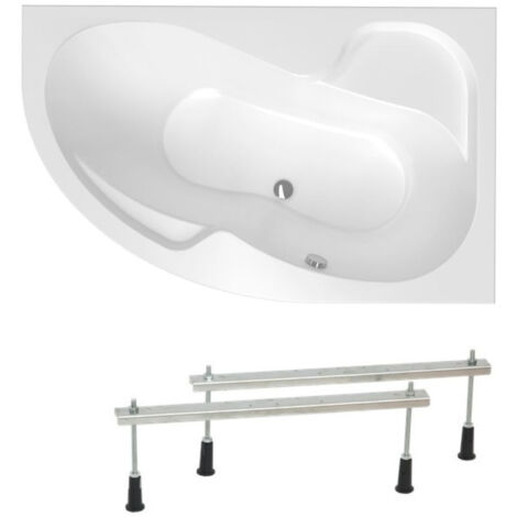 Siko Laguna Fortuna Plus Vasca asimmetrica, con piedini 150x100 cm, acrilico, destra, Bianco (FO1500PPLUS-SET)