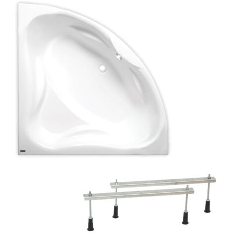 Siko Laguna Royale Vasca da bagno ad angolo con piedini, 150x150 cm, Acrilico, Sinistra e destra, Bianco (RO1500NEW-SET)