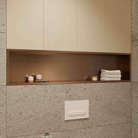 Ceramia Timeless Nicchia Doccia da incasso, Acciaio Inox 304, 120x28x10 cm, Rame spazzolato PVD (TMLN-12026BCP)