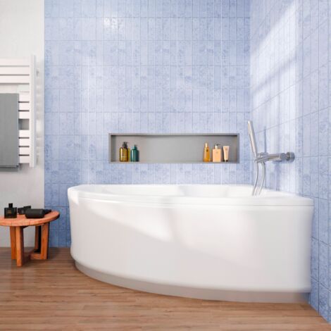 Siko 160x95 cm Laguna Luiza vasca angolare in acrilico, destra + grembiule 160 cm + piedini, bianco (LU1600P-SET1)