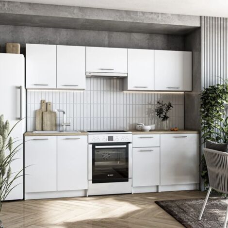 Naturel Set di mobili da cucina Lila 2,4 m da assemblare (KSETLILA)