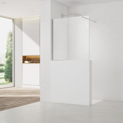 Swiss Aqua Technologies Cabina doccia walk-in fissa 100x90 cm, vetro trasparente Easy Clean, installazione a parete ribassata (SATWIS90) (1/5)