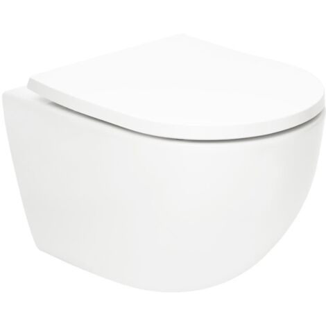 Swiss Aqua Technologies WC sospeso Tornado senza brida con sedile SoftClose e fissaggi invisibili, bianco (SATFUS010RTORP)