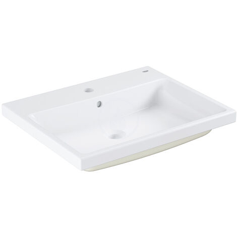 Cube Lavabo da incasso in ceramica 60 cm, bianco alpino (3947900H)