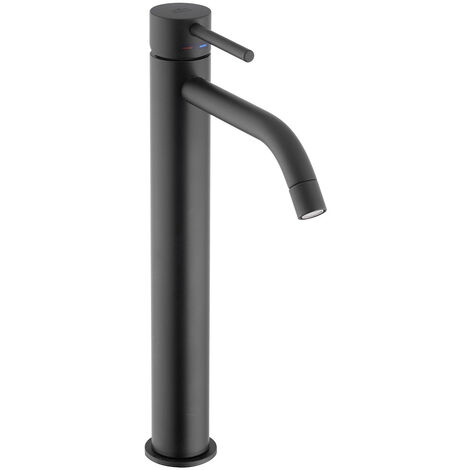 Rubinetteria bagno nera opaca: miscelatore lavabo light canna alta »