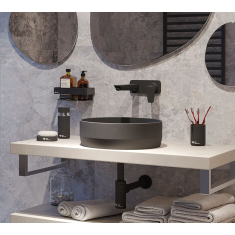 Perlage-Bicchiere Acqua In Vetro Grigio Cl.36 - Shop Agape Forniture