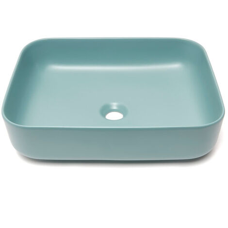 Swiss Aqua Technologies Infinitio Lavabo freestanding 50x39 cm, senza troppopieno, verde opaco (SATINF5039LGEM)
