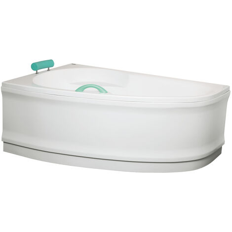 Siko Grembiule da bagno in acrilico Laguna Luiza, 140 cm, orientamento a sinistra, bianco (LUP1400L)