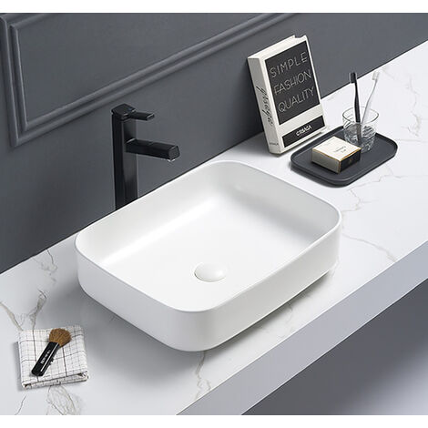 Swiss Aqua Technologies Lavabo da appoggio Swiss Aqua Technologies Infinitio 50 x 39 x 13 cm senza troppopieno, bianco opaco (SATINF5039M)