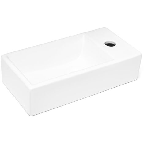 Swiss Aqua Technologies Brevis Lavabo sospeso con foro per rubinetto a destra, 40,5x20,5x10,5cm (SATBRE4020SR)