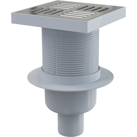 Alcadrain Pozzetti - Scarico a pavimento dritto 15x15 cm, diametro 5 cm, chiusura per l'acqua inodore, acciaio inox/plastica APV6411 (1/2)