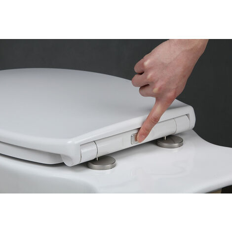 Idevit Sedile ultra sottile, chiusura ammortizzata Softclose adattabile alla maggior parte delle ciotole, bianco (EASYSLIM44)