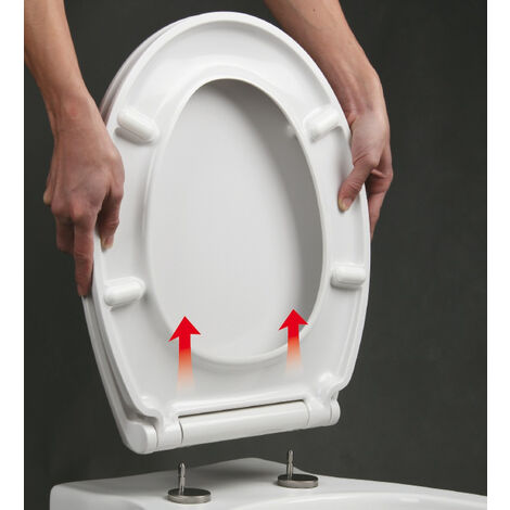 Idevit Sedile ultra sottile, chiusura ammortizzata Softclose adattabile alla maggior parte delle ciotole, bianco (EASYSLIM44)
