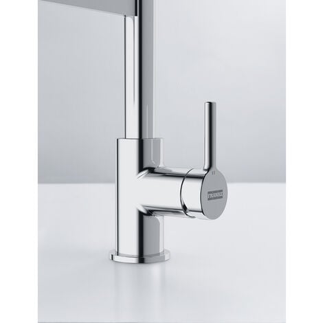 Franke Lina FC 6087.031 Miscelatore cucina monocomando, 205 x 410 mm, semiprofessionale con doccetta estraibile, Cromo/Grigio (115.0626