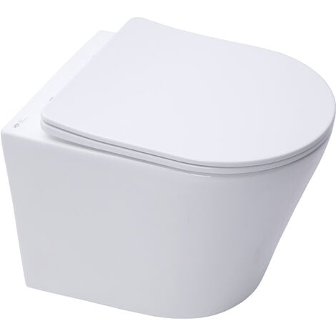 Swiss Aqua Technologies WC sospeso Infinitio senza brida e attacchi invisibili + sedile con chiusura rallentata (Infinitiorimles
