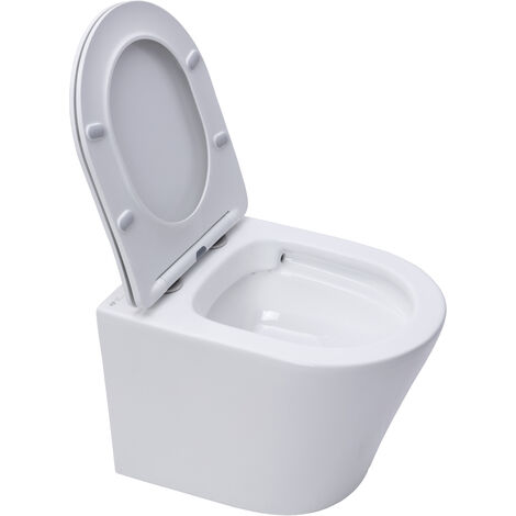 Swiss Aqua Technologies WC sospeso Infinitio senza brida e attacchi invisibili + sedile con chiusura rallentata (Infinitiorimles