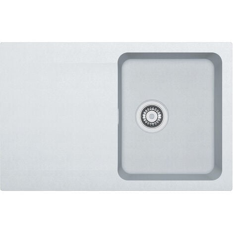 Franke Kit lavello incasso Orion Tectonite, 780x500mm, Artic White + miscelatore  Grohe Bauloop, collo di cigno