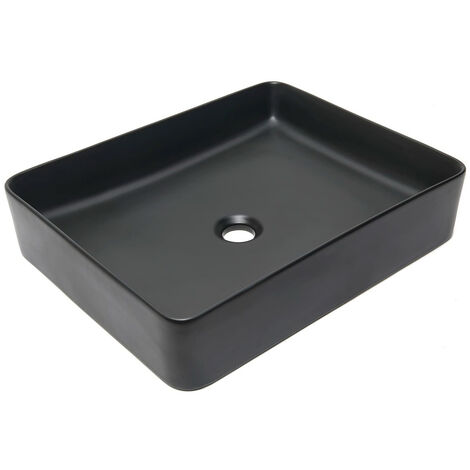 Swiss Aqua Technologies Infinitio Lavabo freestanding 50x40 cm, senza troppopieno, nero opaco (SATINF5040BKM)