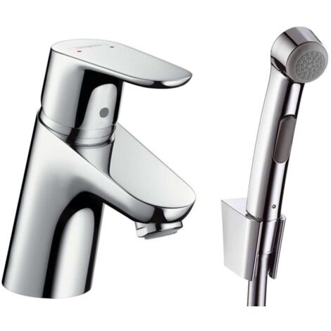 Hansgrohe Focus E2 - Set miscelatore monocomando da lavabo 70 con doccetta bidet e tubo flessibile, cromato 31926000