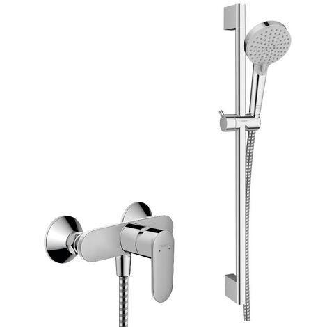 Hansgrohe Vernis Blend Set doccia miscelatore + doccetta 2 getti + barra 65cm, Cromo (71640000-Vernis)