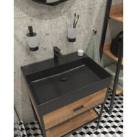 Swiss Aqua Technologies SAT Infinitio lavabo rettangolare nero opaco 60,5x46,5 cm (SATINF6046BKM)