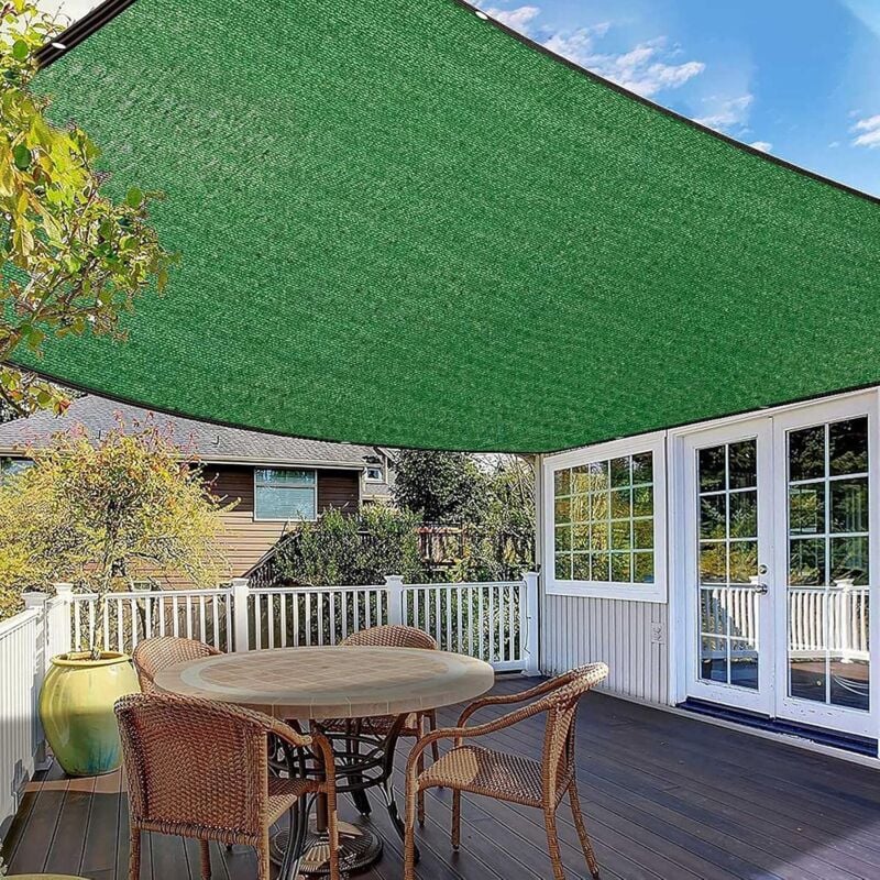 MINKUROW Rete Ombra Verde, Vela Ombra Rettangolare Tessuto Ombra Tessuto  Ombra 75% Rete Ombra Parasole Resistente al Sole Parasole, per Patio Serra  Cortile(3mx6m)