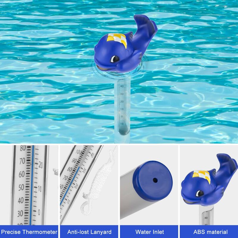 MINKUROW Termometro Galleggiante per Piscina, Termometro per Piscina con  Corda, Simpatico Termometro Utilizzato per Interni ed Esterni per la  Temperatura dell'Acqua per Piscine Vasca Idromassaggio Jac