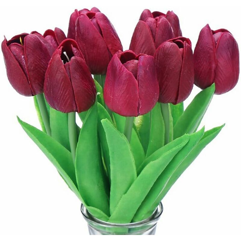 5 steli/bouquet Mini tulipani fiori artificiali (vaso non incluso)  decorazioni per casa composizione di fiori finti tulipani Real Touch