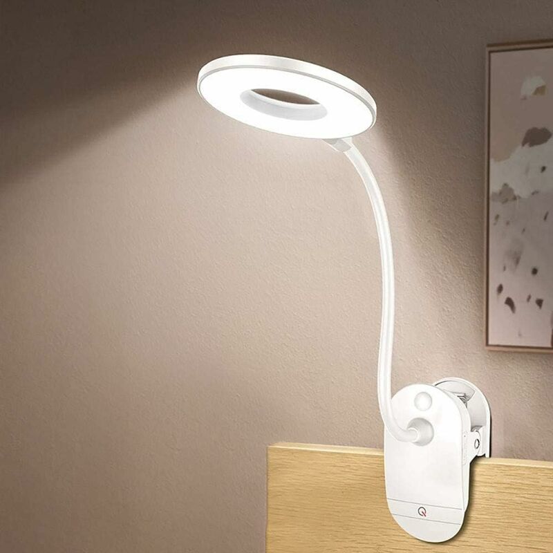 MINKUROW Lampada Da Lettura, Lampada Da Lettura A 9 Led Ricaricabile A  Clip, Collo Flessibile A 360°, 3 Temperature Di Colore E 3 Livelli Di  Luminosità, Interruttore Touch, Mini Luce Notturna Per Nott