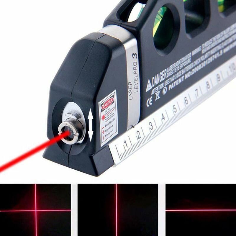 Righello Laser MINKUROW - Bestgift Linea Di Misurazione Laser Multifunzione  Linea Di Misurazione Laser Righello Standard E Metrico Regolato