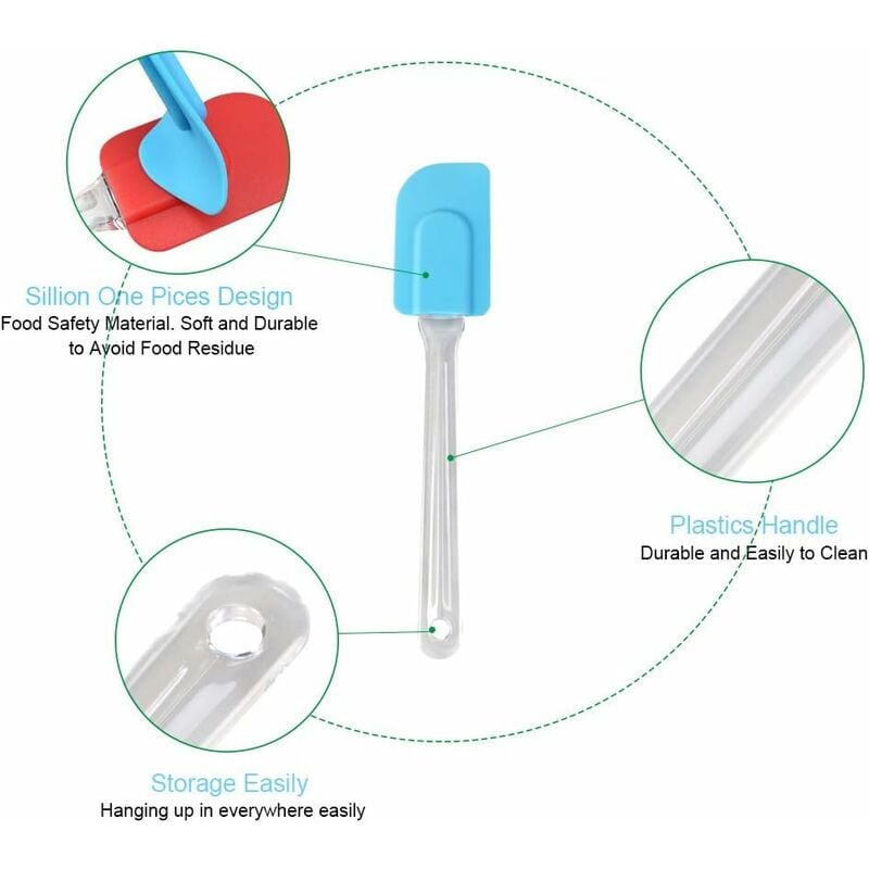 MINKUROW Set Di 4 Spatole In Silicone Flessibili, Spatole Per Torta Alla  Crema Resistenti Al Calore, Con Manico In Plastica (Colori Casuali)