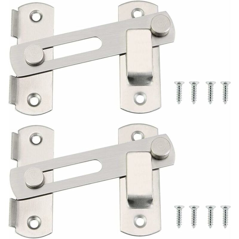 MINKUROW 2 Fermi Per Porte In Acciaio Inossidabile Con Viti Scrocco Per  Porta Scorrevole 10 x 7 Cm Serratura A Chiavistello Per Cabina, Porta,  Armadio, Cassetto