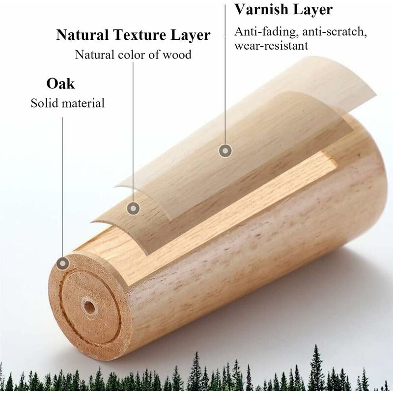 MINKUROW 15 Cm Gambe Per Tavolo In Legno Confezione Da 4 Gambe Per Mobili  In Legno Massello Gambe Per Mobili Di Ricambio Coniche Inclinate Con  Piastre Di Montaggio E Viti Per Divano