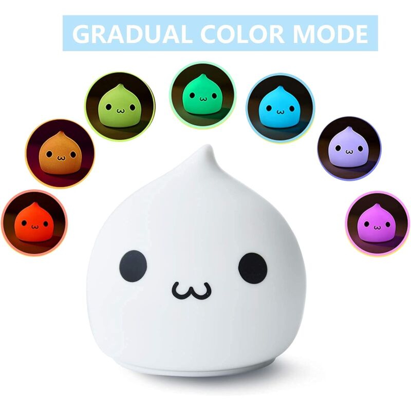 Simpatica luce notturna per bambini - Lampada animale in silicone Kawaii  con funzione di memoria, timer e dimmerabile, giocattolo per vivaio Narwhal  squishy, regali per le donne esquí esquí Gafas de esquí