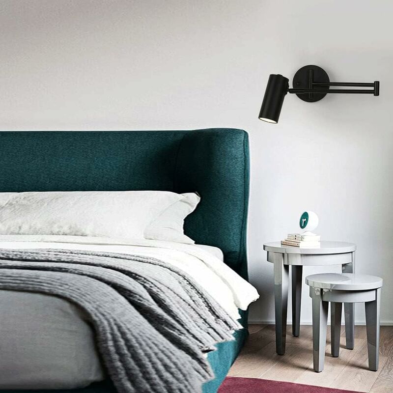 Lampada da Parete a LED 8W, Luce da parete camera da letto comodino Angolo  Regolabile, per