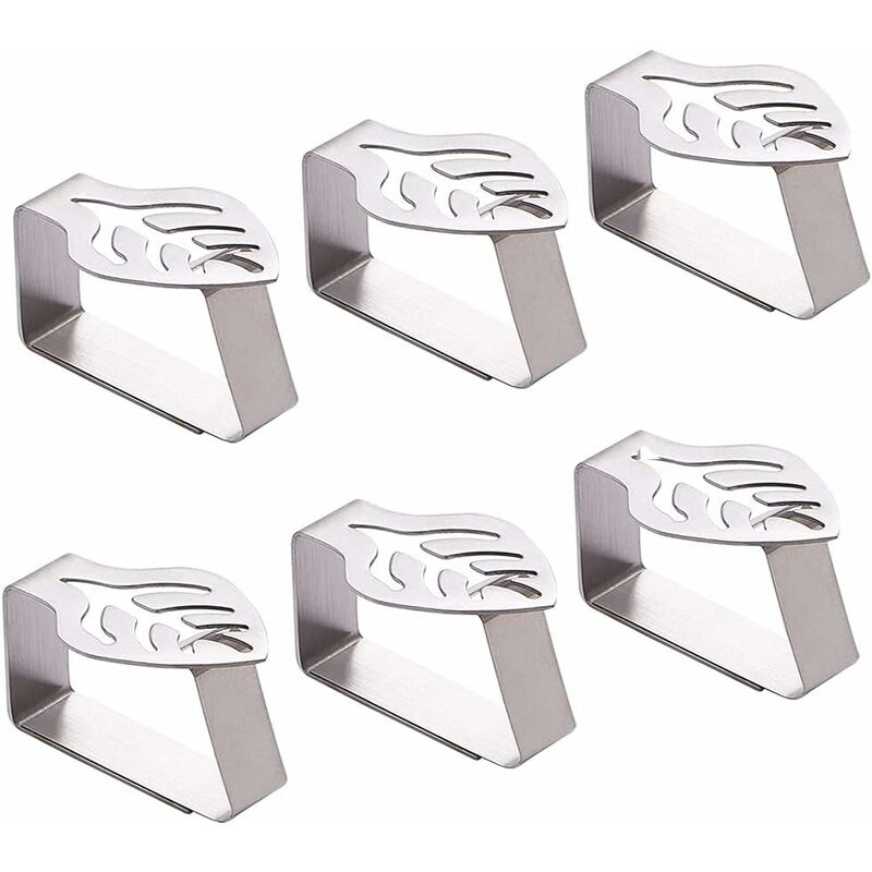 Set da 8 Clip Fermatovaglia Regolabile, Morsetti per Tavoli Spessi,  Acciaio, fino a 5,4 cm