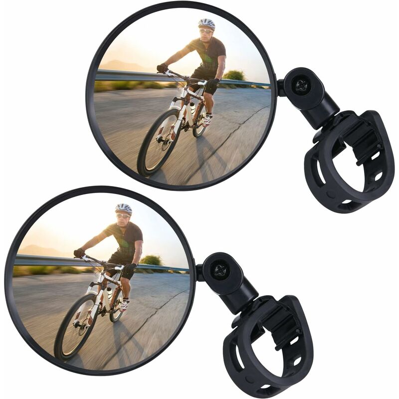 2 pezzi Specchietti per bici regolabili Universale 360 Girevole Hd  Sicurezza Bicicletta Guida Specchietto Retrovisore