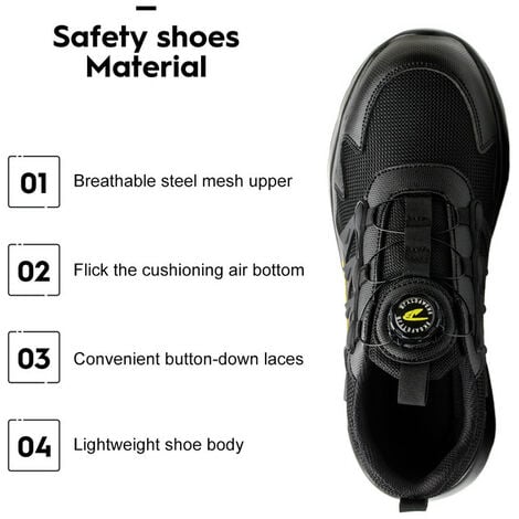 Scarpe antinfortunistiche di alta qualità da uomo scarpe da ginnastica da  lavoro con fibbia rotante in