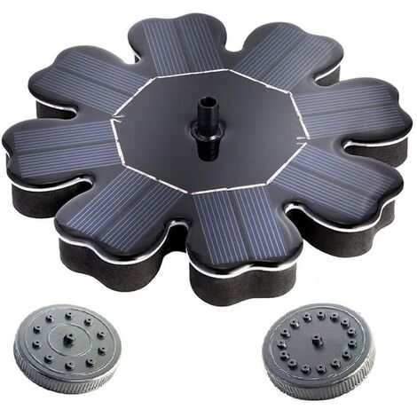 MINKUROW Pompa ad Acqua Solare per Vasca per Uccelli Piccola Pompa ad Acqua Solare Autonoma Fontana Galleggiante con 2 Ugelli Ad Energia Solare per Piscina con Laghetto Piccolo (1/5)