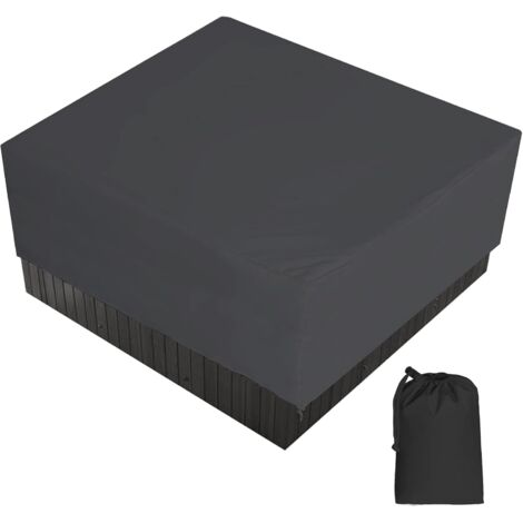 MINKUROW Copertura Spa per Esterni Copertura per Vasca Idromassaggio Quadrata Copertura per Spa Impermeabile Tessuto in Poliestere 190t Anti-Polvere Anti-UV con Custodia 7 Formati a Scelta,Nero,220x22 (1/5)