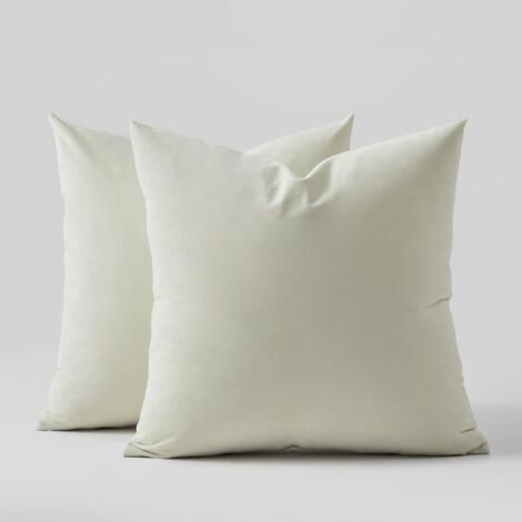 MINKUROW Fodera per Cuscino 50x50 Crema Decorativa Divano Camera da Letto Soggiorno Casa Set di 2 Fodere Cuscini Quadrati in Morbido Velluto per Divano Poltrona Ufficio Giardino Estetica Decorativa