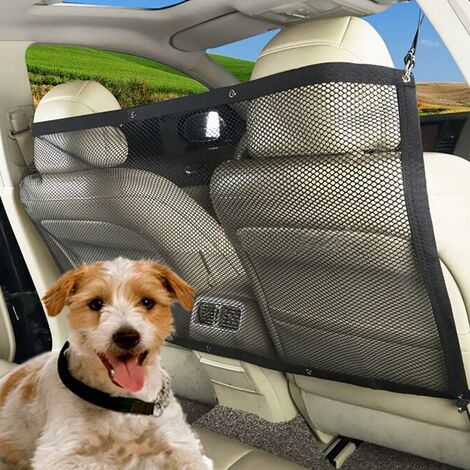 MINKUROW Rete Barriera per Auto per Cani, Rete per Auto per Animali Domestici Sedile Posteriore con Corda Regolabile e Gancio per la Maggior Parte delle Auto, 115 cm x 62 cm